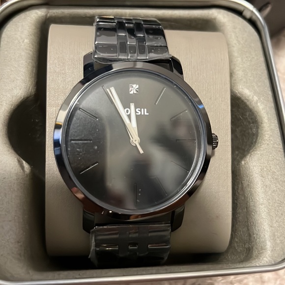 Fossil Lux Luther Three-Hand Smoke Stainless Steel Watch - Brand New In Box. - Picture 5 of 5